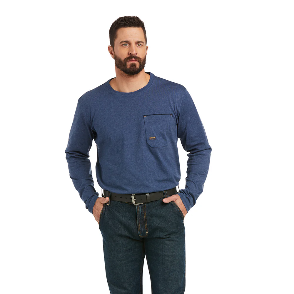 REBAR WORKMAN FULL COVERAGE TEE - 020-Gray | Ariat 10037012 - Image 2