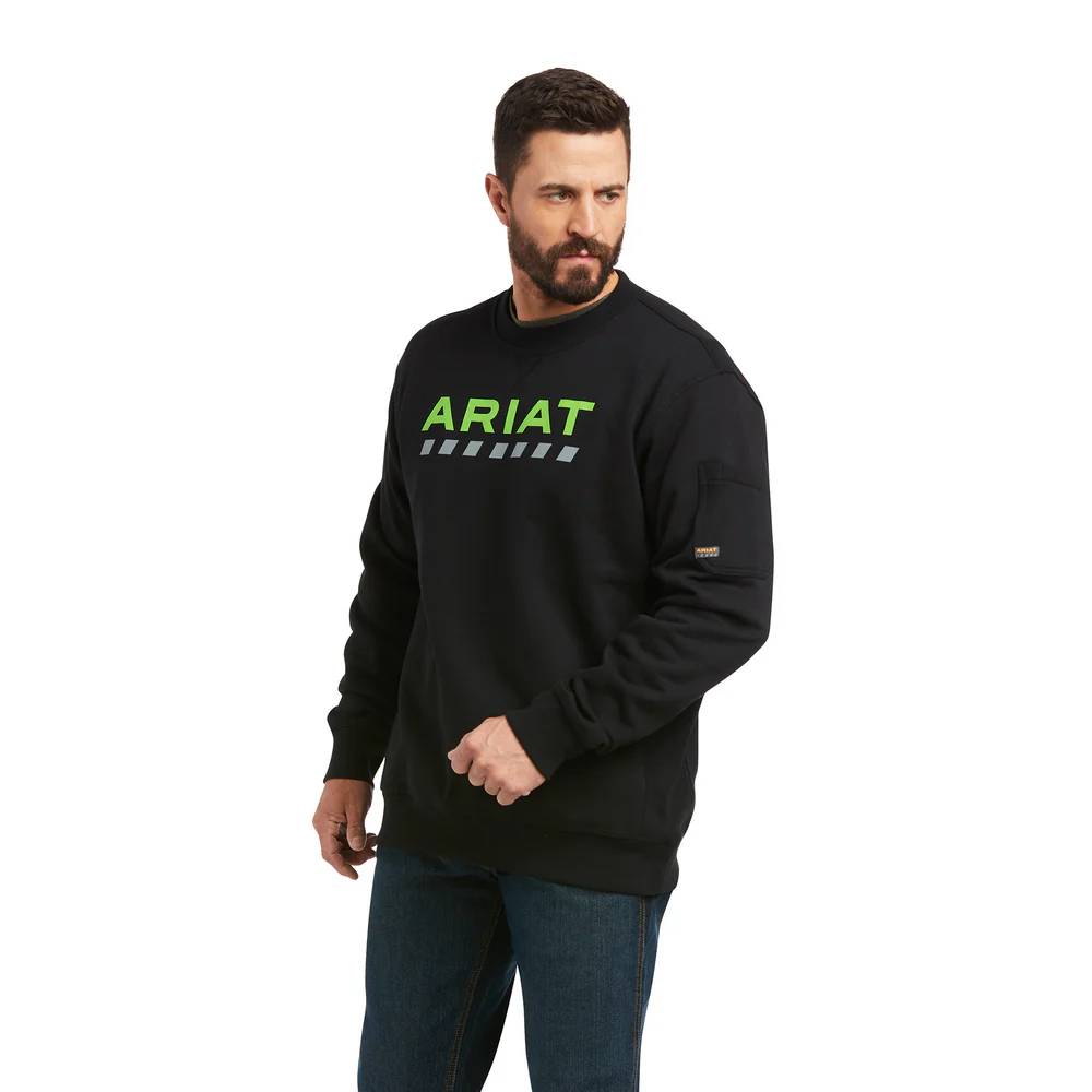 REBAR WORKMAN LOGO SWEATSHIRT - 001-Black | Ariat 10037651