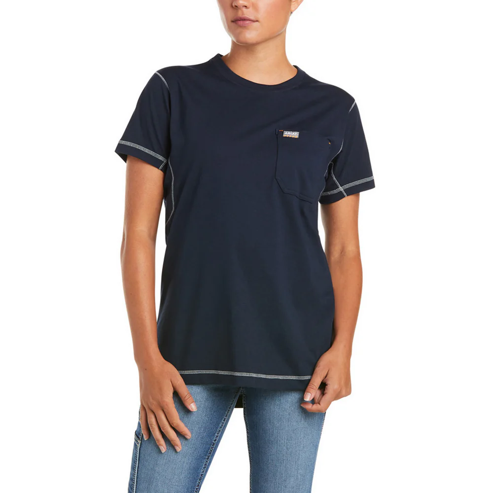 REBAR WORKWOMAN CAMO FLAG SHORT-SLEEVE T-SHIRT - 400-Blue | Ariat 10035408 - Image 2