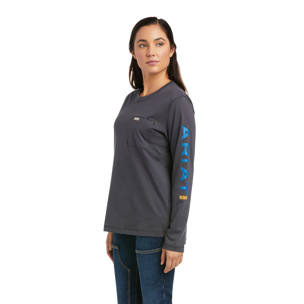 REBAR WORKWOMAN LOGO LONG-SLEEVE T-SHIRT - 020-Gray | Ariat 10037657