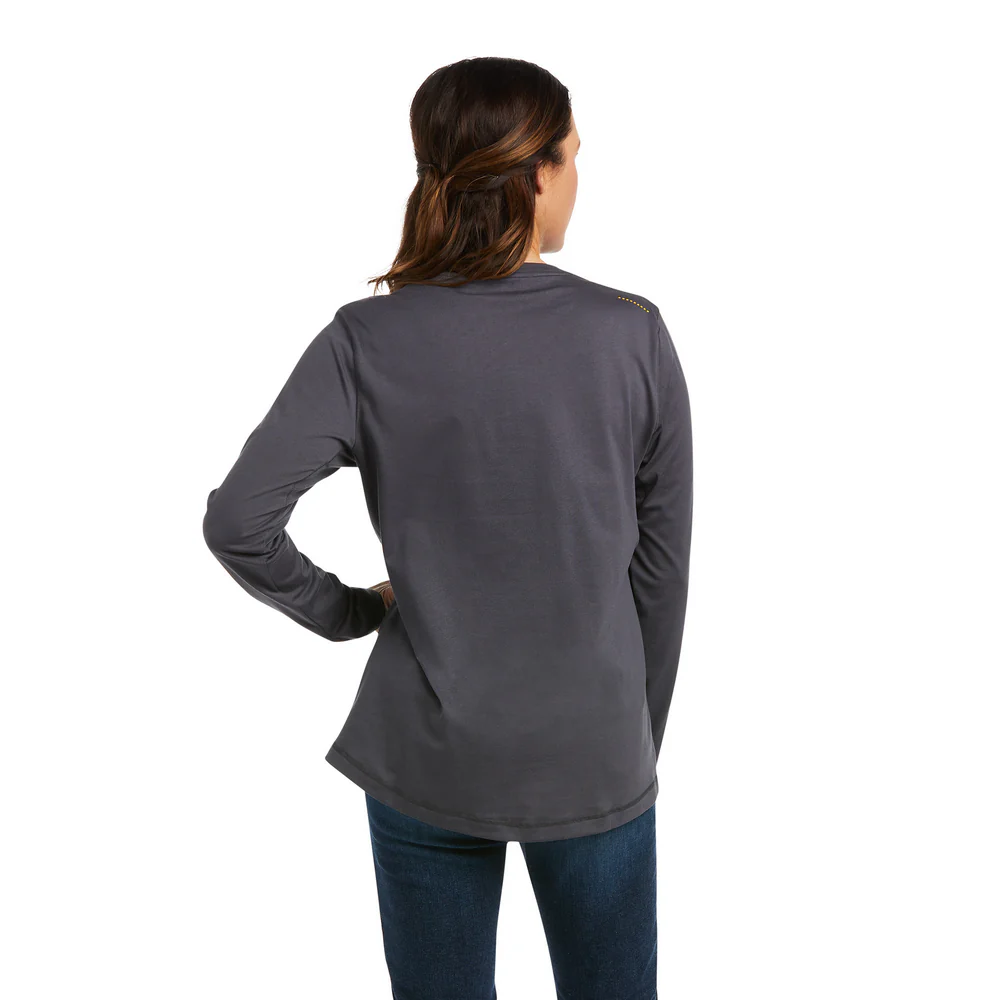 REBAR WORKWOMAN LOGO LONG-SLEEVE T-SHIRT - 020-Gray | Ariat 10037657 - Image 2