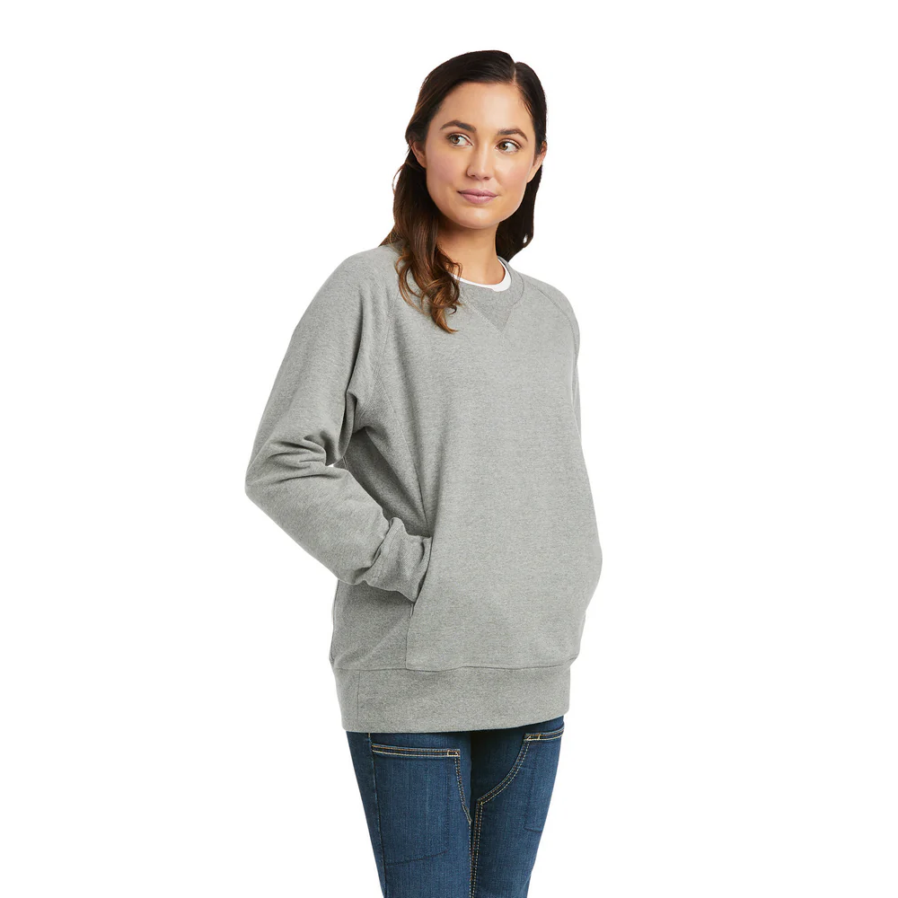 REBAR WORKWOMAN WASHED SWEATSHIRT - 011-Heather Grey | Ariat 10037602