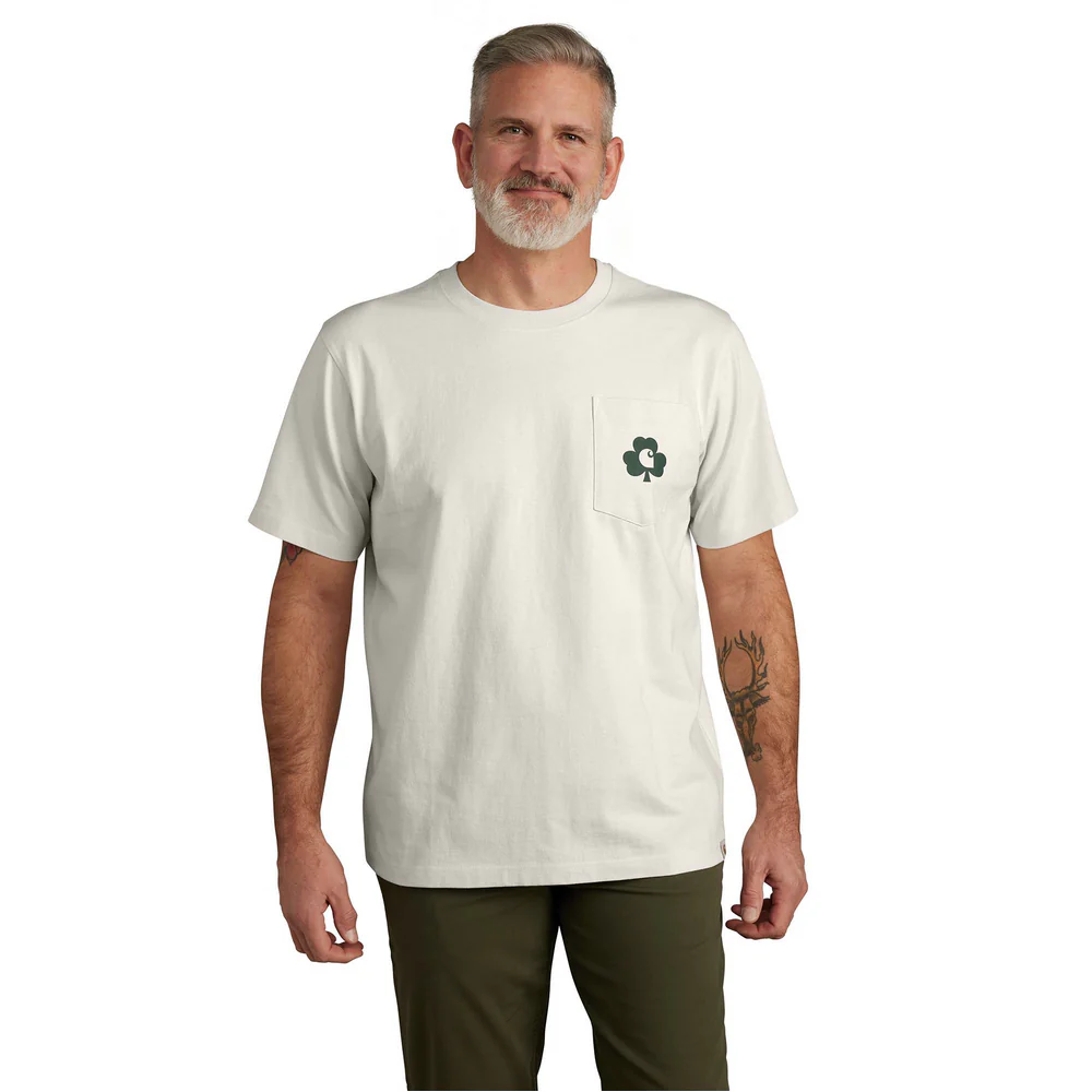 Relaxed Fit Heavyweight Short-Sleeve Pocket Shamrock Graphic T-Shirt - W03-Malt | Carhartt 106750 - Image 3