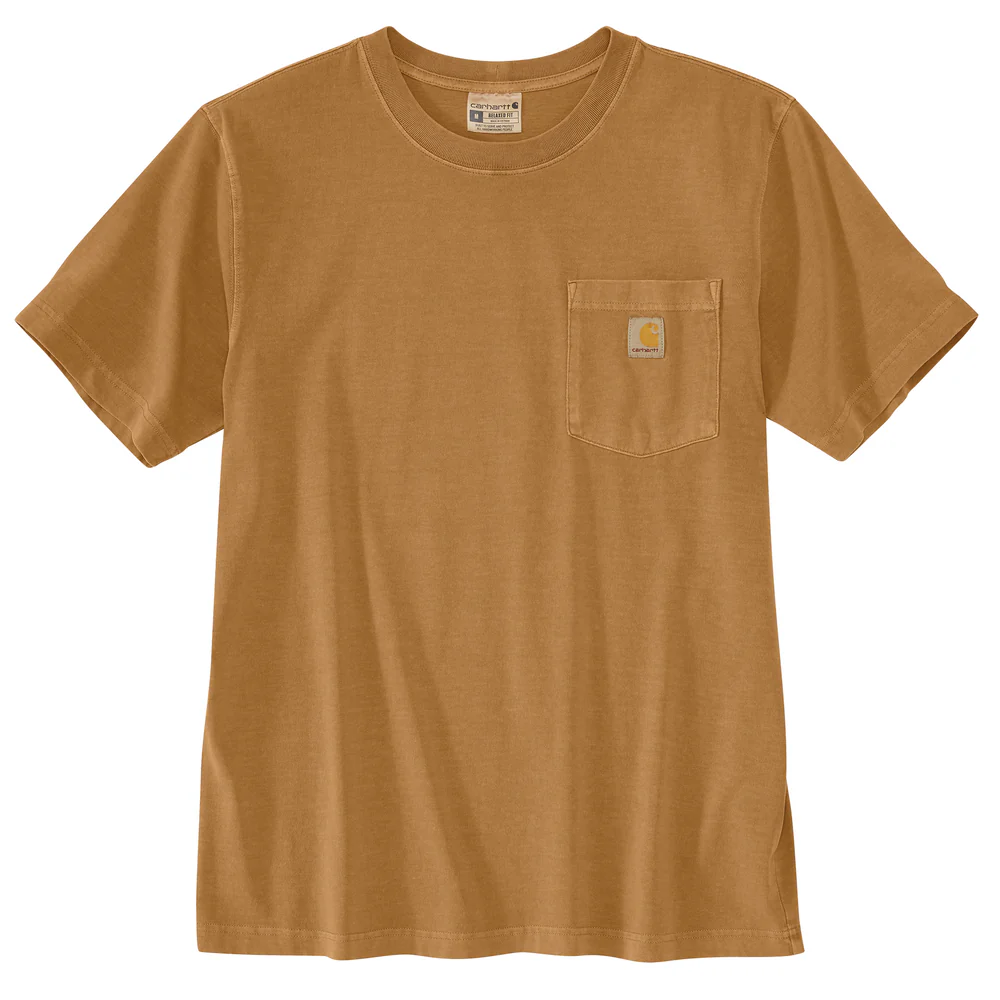 Relaxed Fit Lightweight Short-Sleeve Garment Dyed Pocket T-Shirt - BRN-Carhartt Brown | Carhartt 106252 - Image 2