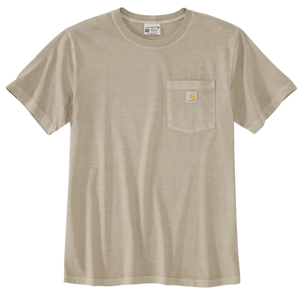 Relaxed Fit Lightweight Short-Sleeve Garment Dyed Pocket T-Shirt - E00-Greige | Carhartt 106252 - Image 2