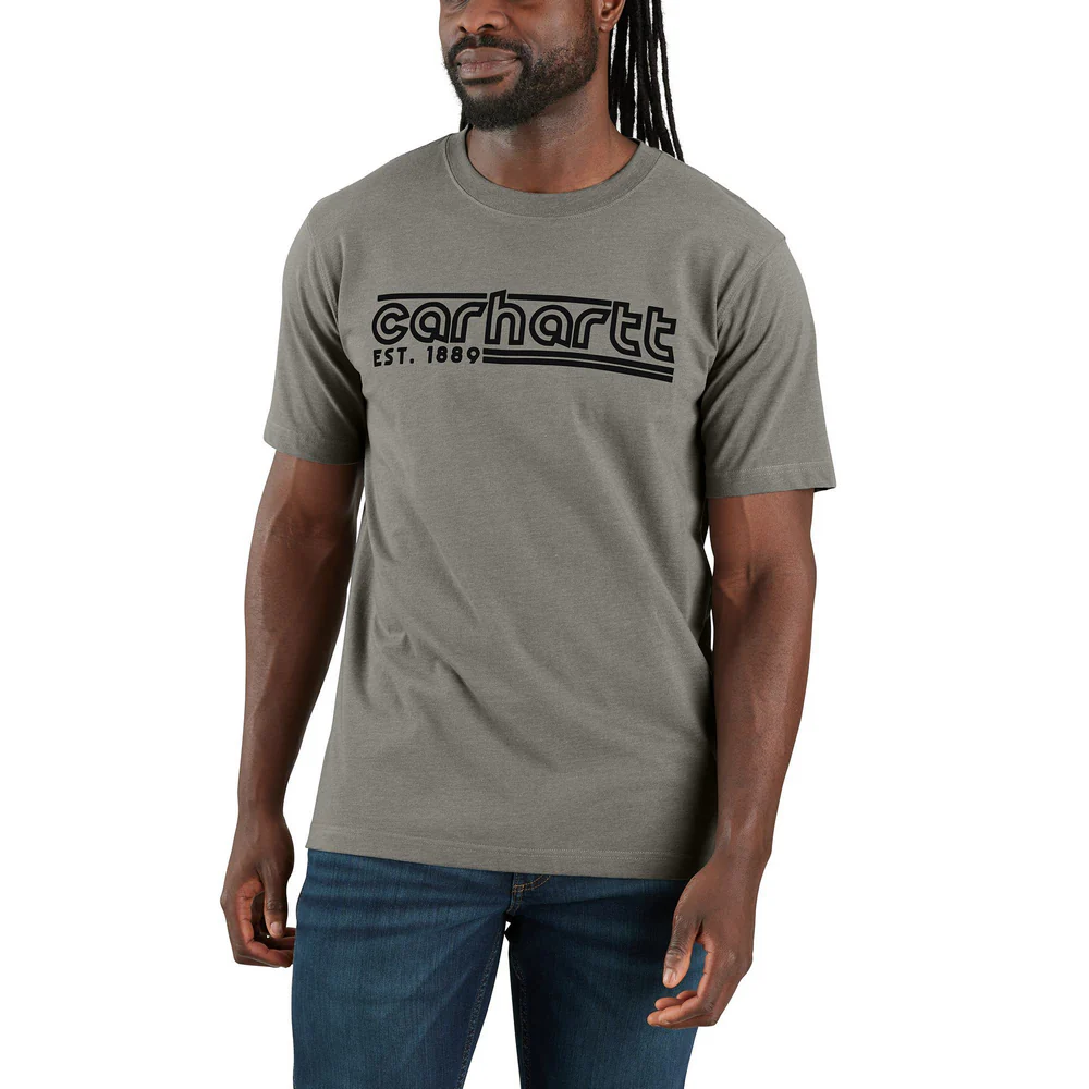 Relaxed Fit Lightweight Short-Sleeve Logo Graphic T-Shirt - E87-Weathered Ash Heather | Carhartt 106538