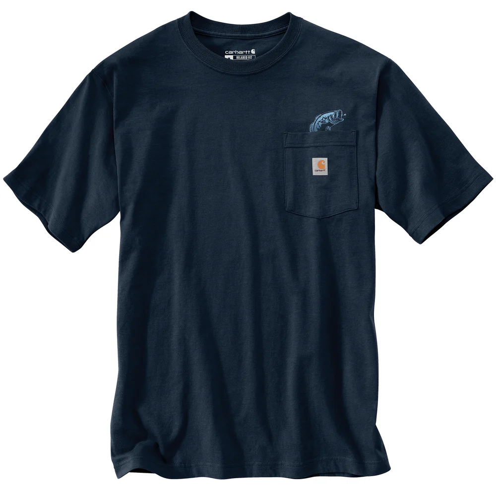 Relaxed Fit Lightweight Short-Sleeve Pocket Fish Graphic T-Shirt - I26-Navy | Carhartt 106893 - Image 2
