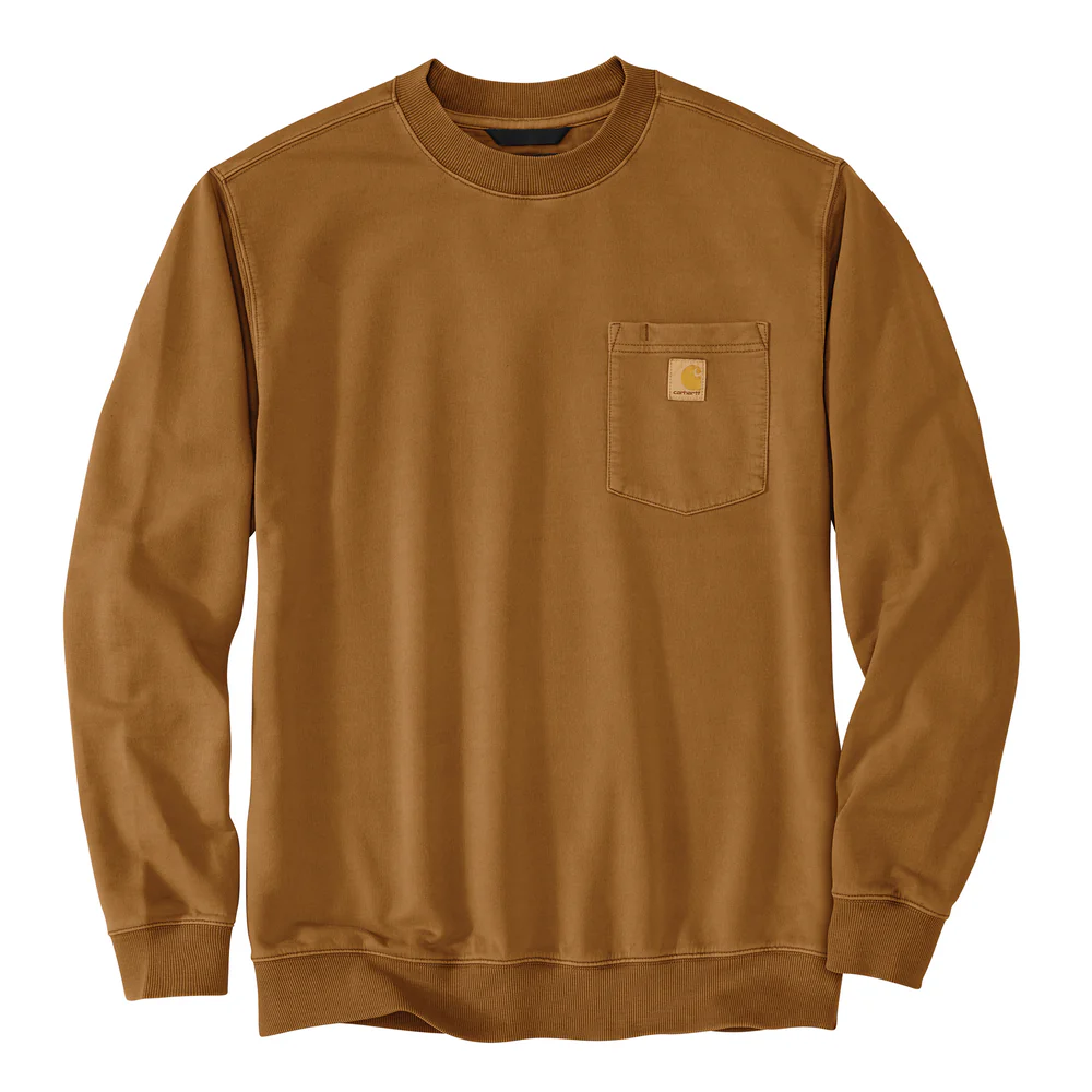 Relaxed Fit Midweight Garment Dye French Terry Crewneck Pocket Sweatshirt - BRN-Carhartt Brown | Carhartt 106853