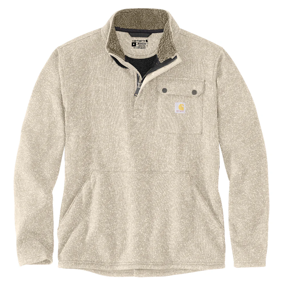 Relaxed Fit Midweight Quarter-Zip Pocket Sweater Fleece - A16-Oat Milk | Carhartt 106378