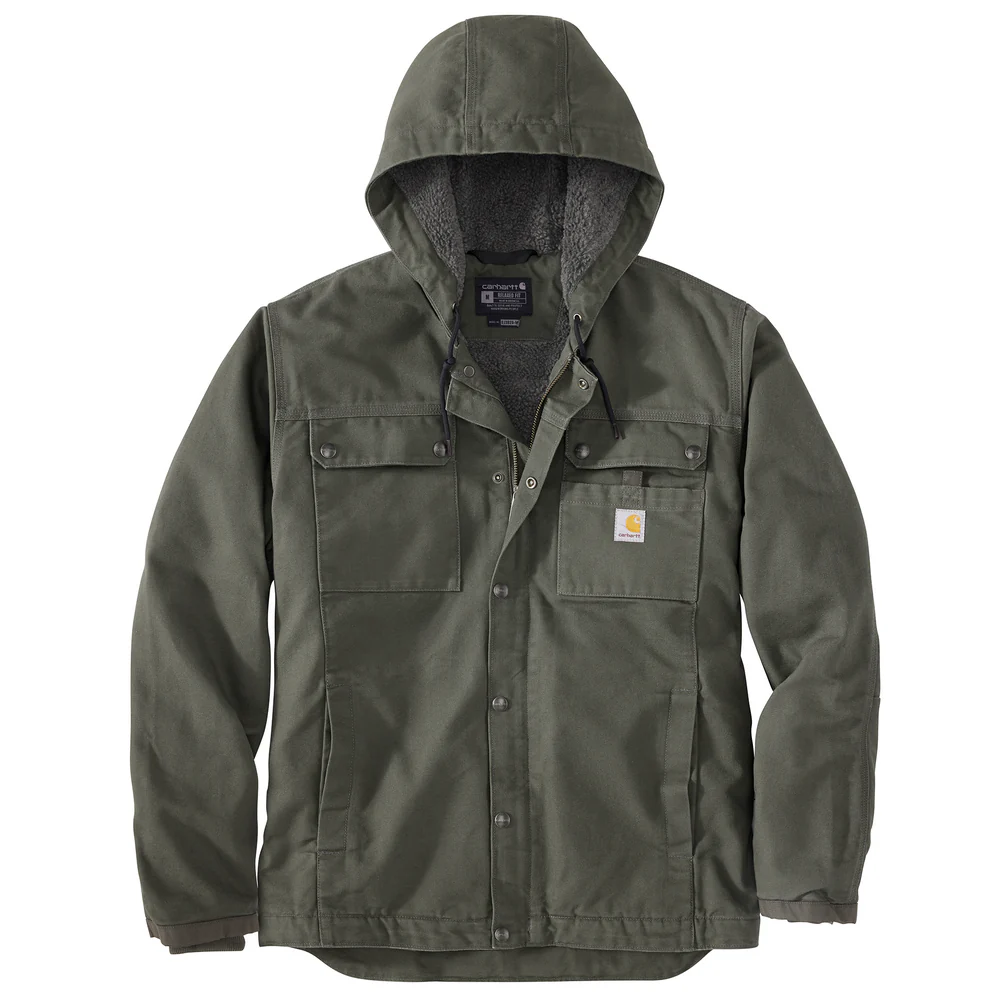 Relaxed Fit Washed Duck Sherpa-Lined Utility Jacket - MOS-Moss | Carhartt 103826