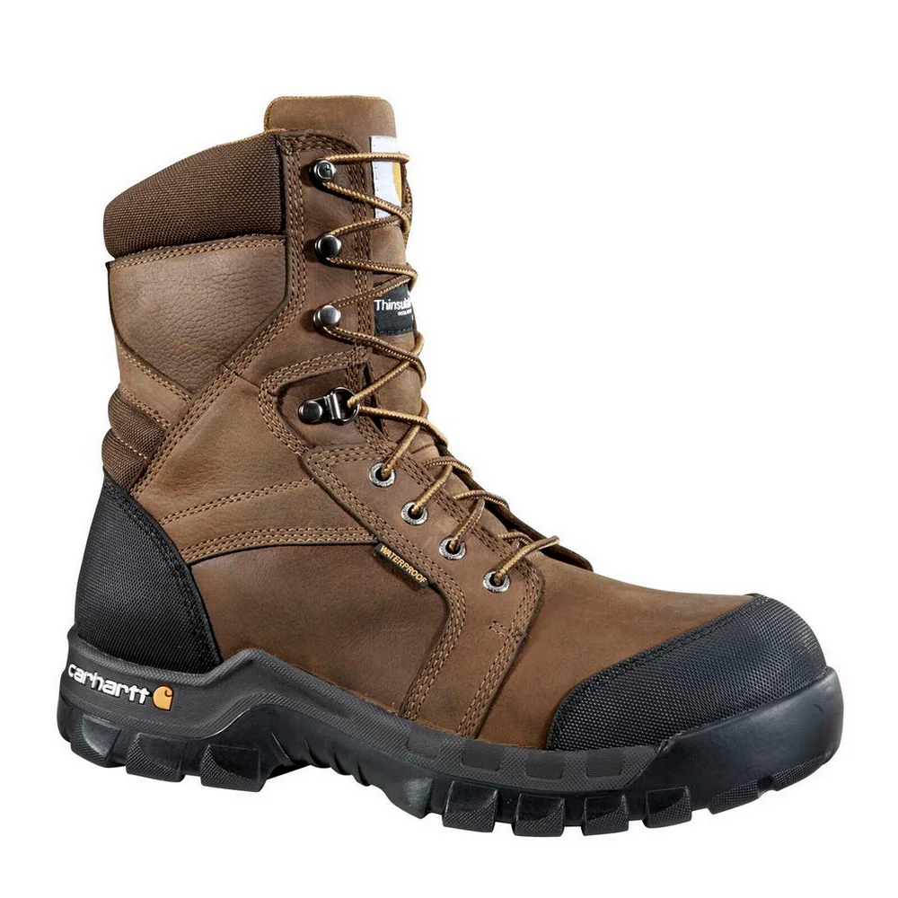 RUGGED FLEX 8-INCH INSULATED COMPOSITE TOE BOOT - DKBRN-Dk Brown Oil Tanned | Carhartt CMF8389