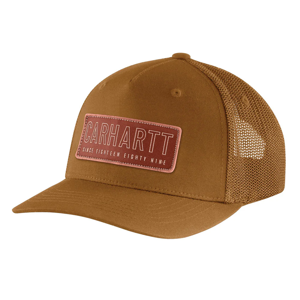 Rugged Flex Canvas Mesh-Back 1889 Patch Cap - BRN-Carhartt Brown | Carhartt 106130 - Image 2