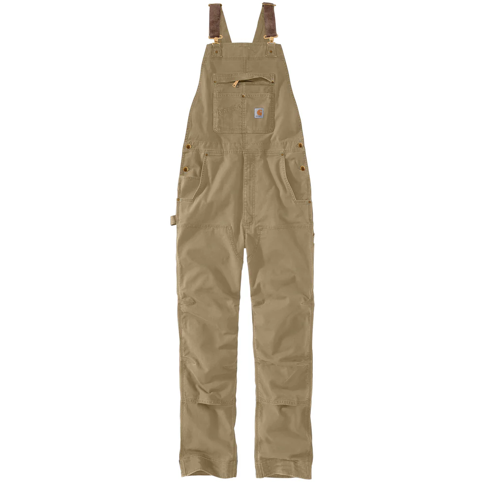 Rugged Flex Canvas Relaxed Fit Bib Overall - DKH-Dark Khaki | Carhartt 102987 - Image 3