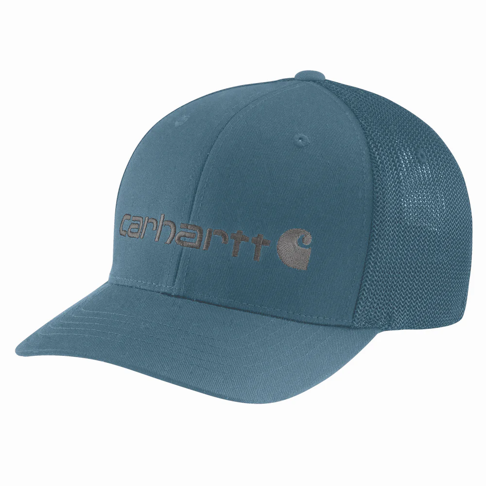 Rugged Flex Fitted Canvas Mesh-Back Logo Graphic Cap - HK8-Storm Blue | Carhartt 105353 - Image 2