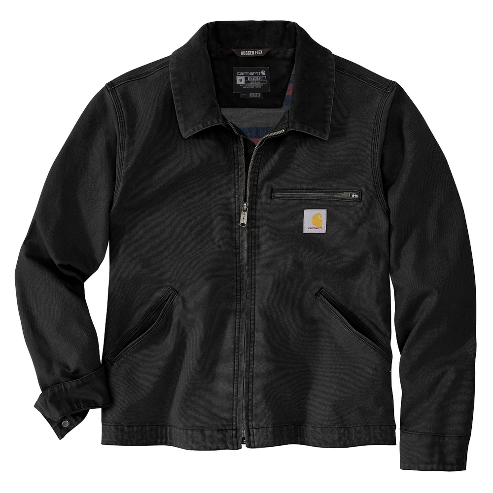 Rugged Flex® Relaxed Fit Duck Detroit Jacket - N04-Black | Carhartt 106234 - Image 3