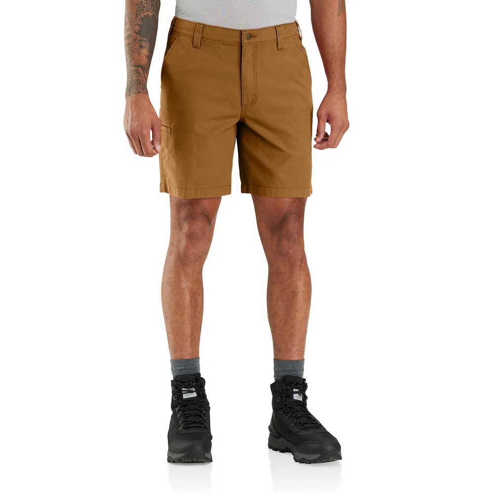 Rugged Flex Relaxed Fit 8in Canvas Work Short - BRN-Carhartt Brown | Carhartt 105841 - Image 2