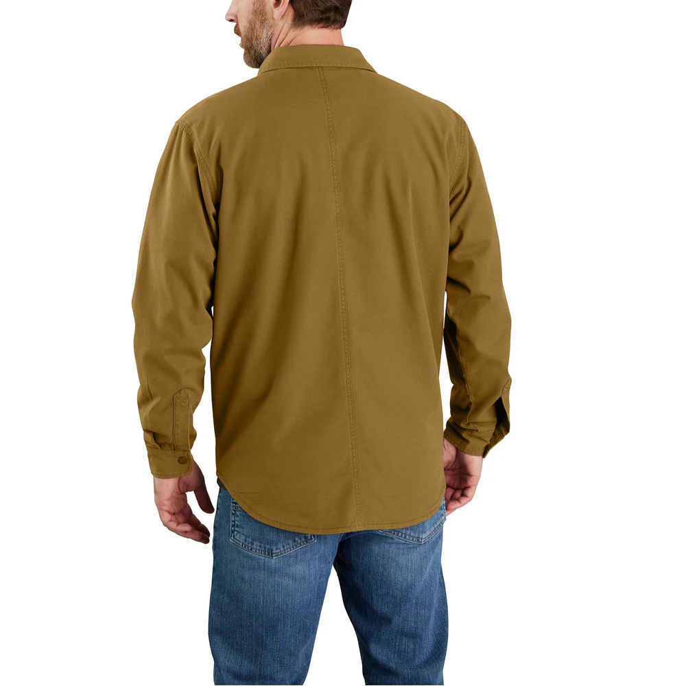 Rugged Flex Relaxed Fit Canvas Fleece-Lined Shirt Jac - B33-Oak Brown | Carhartt 105419 - Image 2