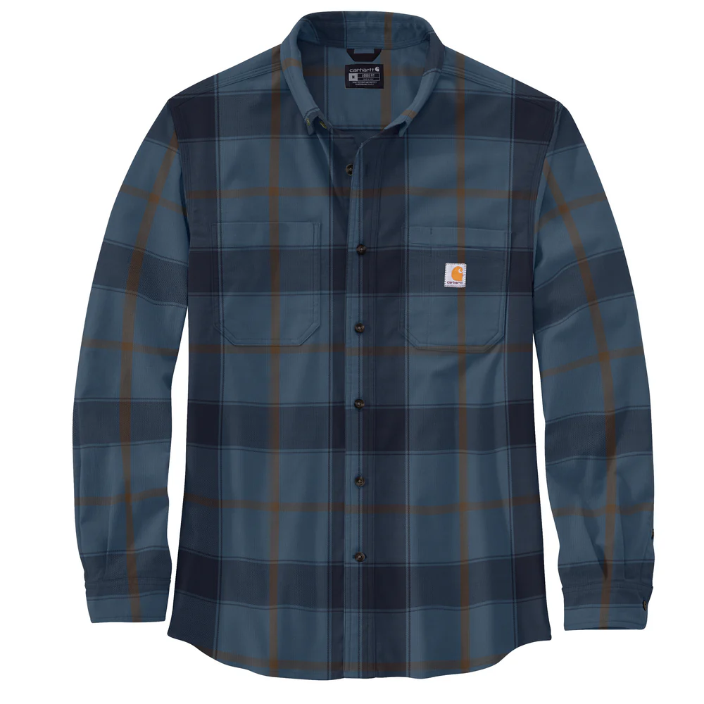 Rugged Flex Relaxed Fit Midweight Flannel Long-Sleeve Plaid Shirt - HG7-Thundercloud | Carhartt 106352