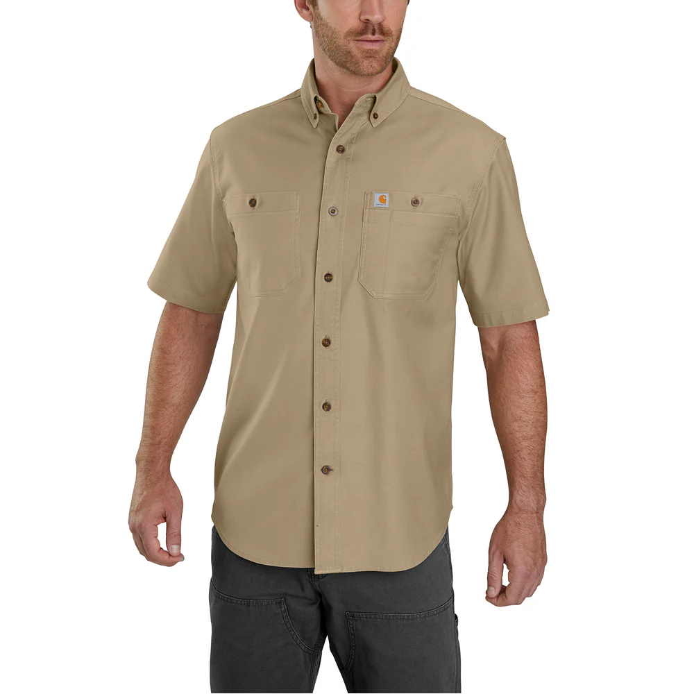 RUGGED FLEX RIGBY SHORT SLEEVE WORK SHIRT - 253-Dark Khaki | Carhartt 103555