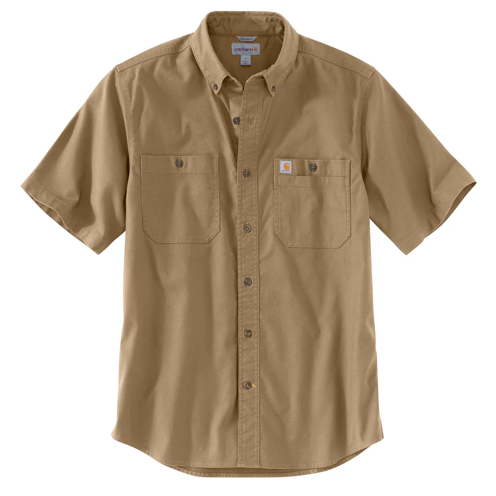 RUGGED FLEX RIGBY SHORT SLEEVE WORK SHIRT - 253-Dark Khaki | Carhartt 103555 - Image 2