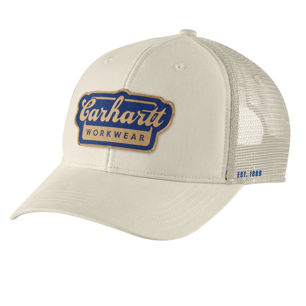 Rugged Flex Twill Mesh-Back Script Patch Cap - A35-Chalk | Carhartt 106738 - Image 2