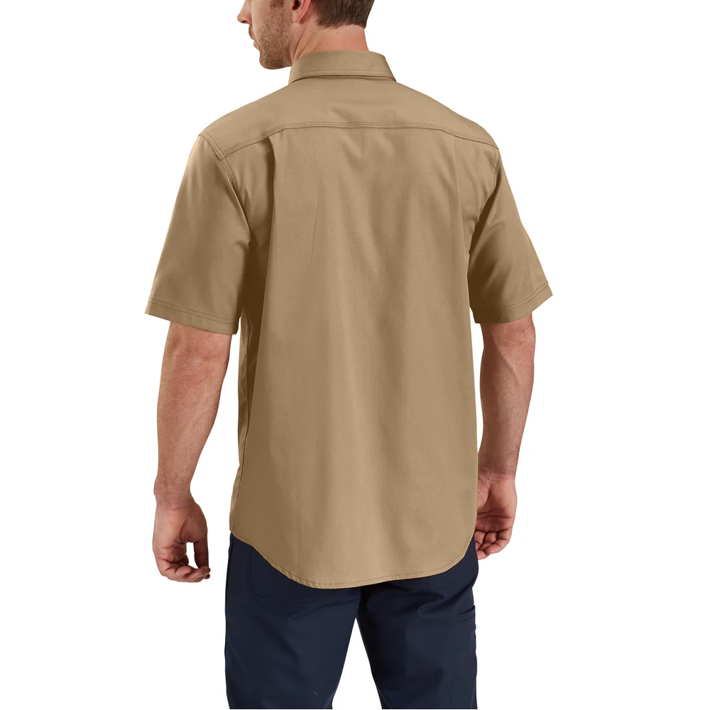 RUGGED PROFESSIONAL™ SERIES Relaxed Fit Canvas Short Sleeve Work Shirt - DKH-Dark Khaki | Carhartt 106688 - Image 2
