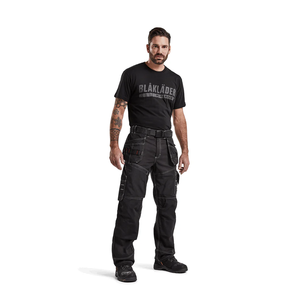 Short Sleeve Branded T-Shirt - 9900-Black | Blaklader 35551042 - Image 5