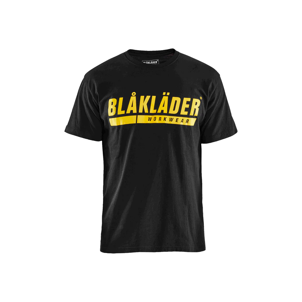 Short Sleeve Branded T-Shirt - 9935-Black/Yellow | Blaklader 35551042 - Image 2