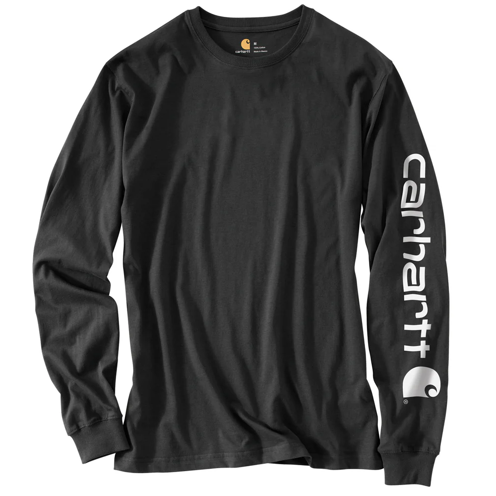 SIGNATURE SLEEVE LOGO LONG SLEEVE T-SHIRT - BLK-Black | Carhartt K231 - Image 2