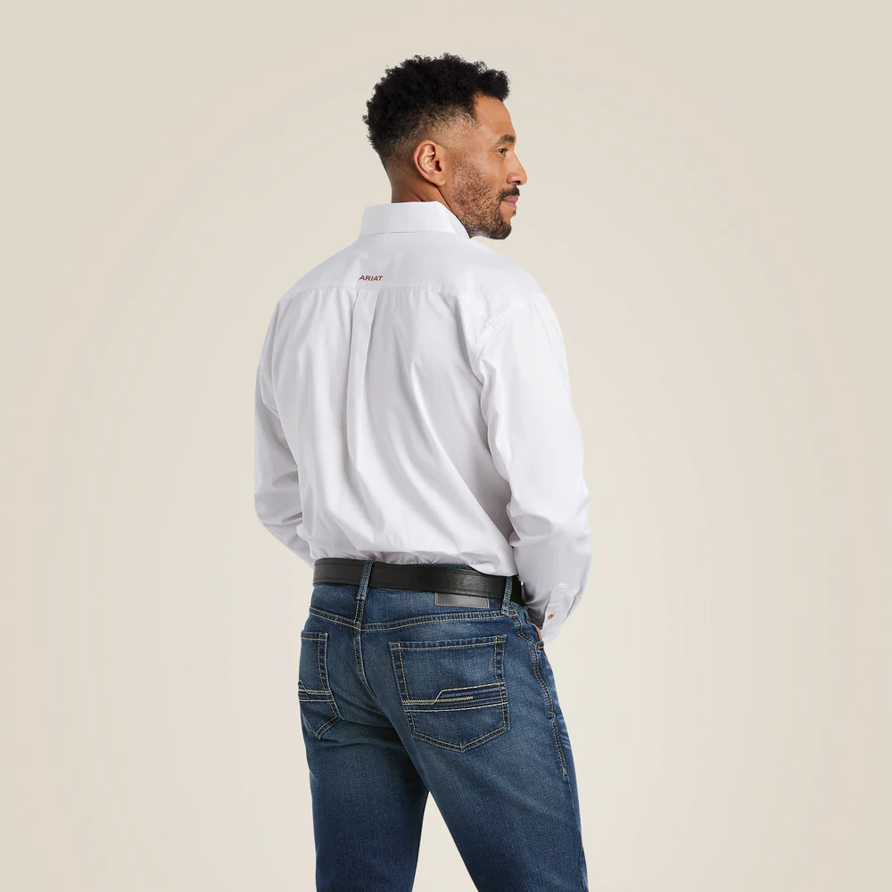 Solid Twill Classic Fit Shirt - 100-White | Ariat 10000503