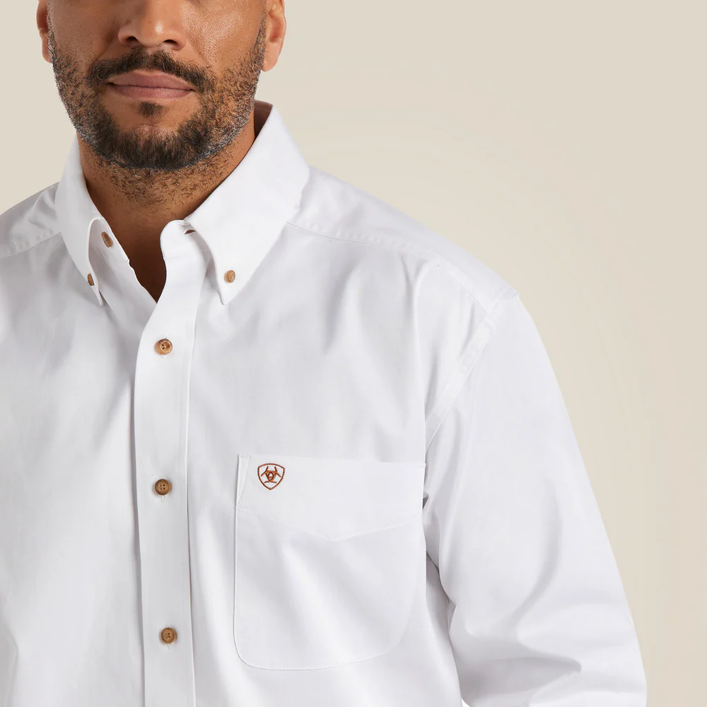 Solid Twill Classic Fit Shirt - 100-White | Ariat 10000503 - Image 2