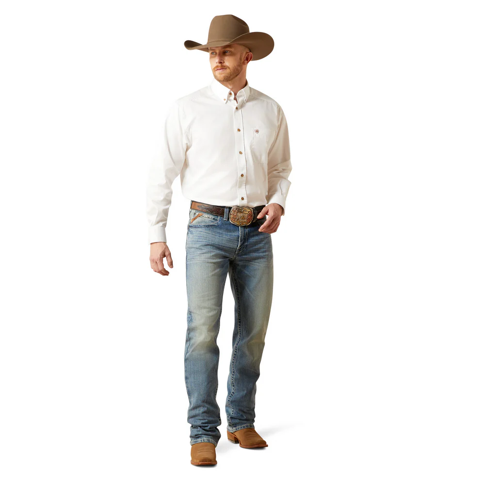 Solid Twill Classic Fit Shirt - 100-White | Ariat 10000503 - Image 4