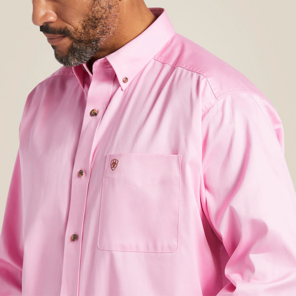 Solid Twill Classic Fit Shirt - 650-Prism Pink | Ariat 10016692 - Image 2