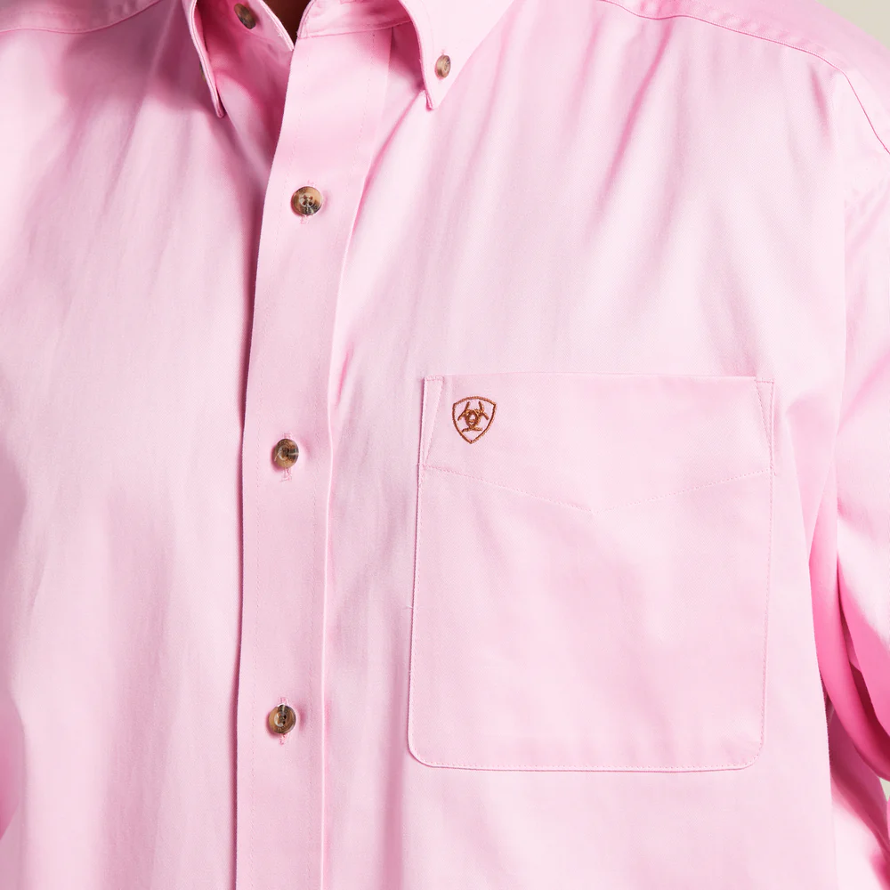 Solid Twill Classic Fit Shirt - 650-Prism Pink | Ariat 10016692 - Image 3