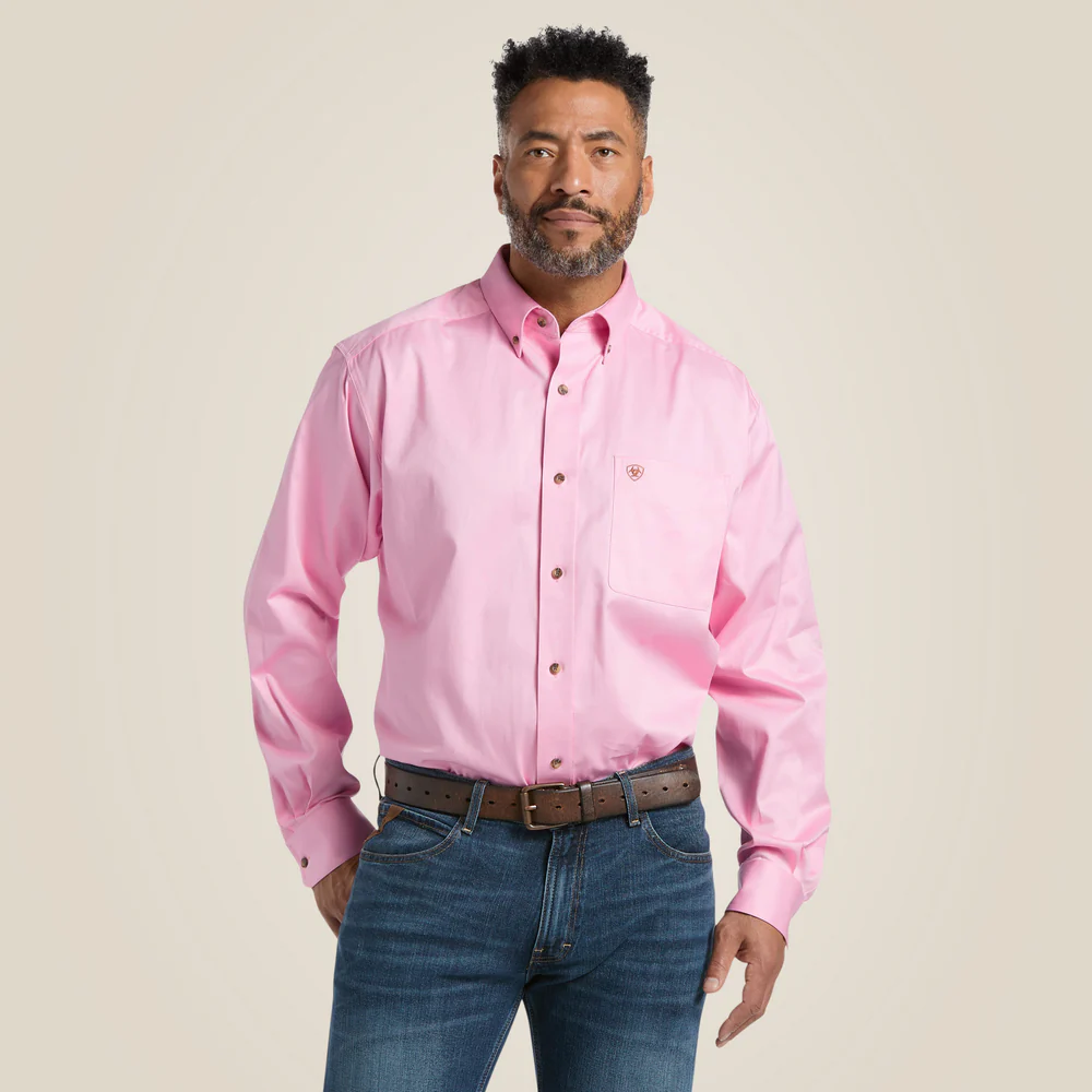 Solid Twill Classic Fit Shirt - 650-Prism Pink | Ariat 10016692 - Image 4
