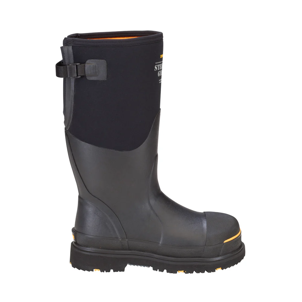 STEEL TOE GUSSET BOOT - BK-Black & Yellow | Dryshod STGUHBK
