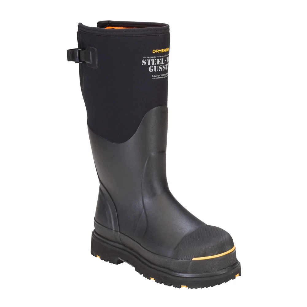STEEL TOE GUSSET BOOT - BK-Black & Yellow | Dryshod STGUHBK - Image 3