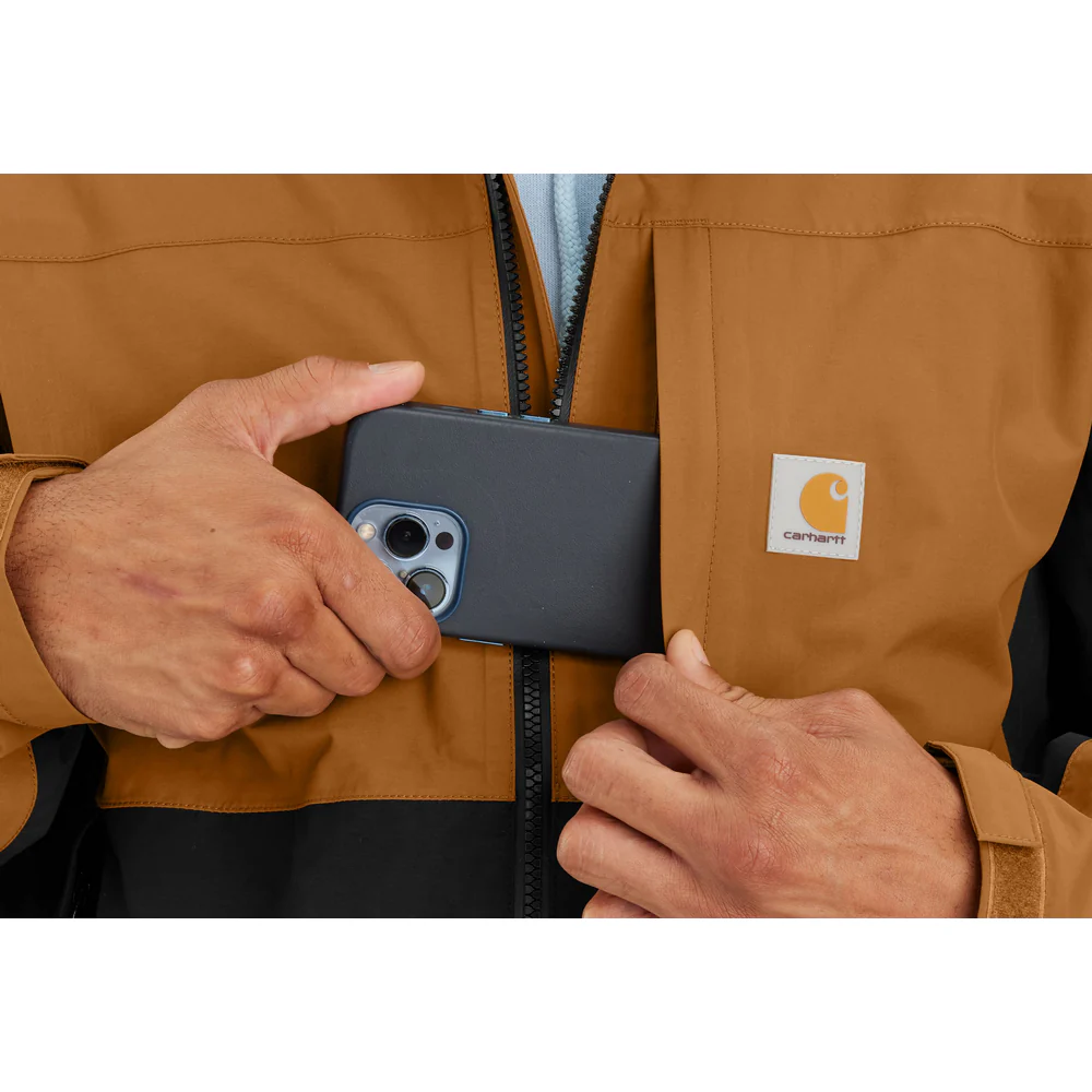 Storm Defender® Relaxed Fit Lightweight Packable Jacket - B47-Carhartt Brown/Black | Carhartt 105751 - Image 3