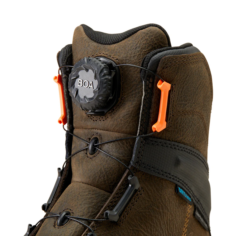 Stump Jumper 8" Boa Waterproof Composite Toe Work Boot - 200-Iron Coffee | Ariat 10048059 - Image 2