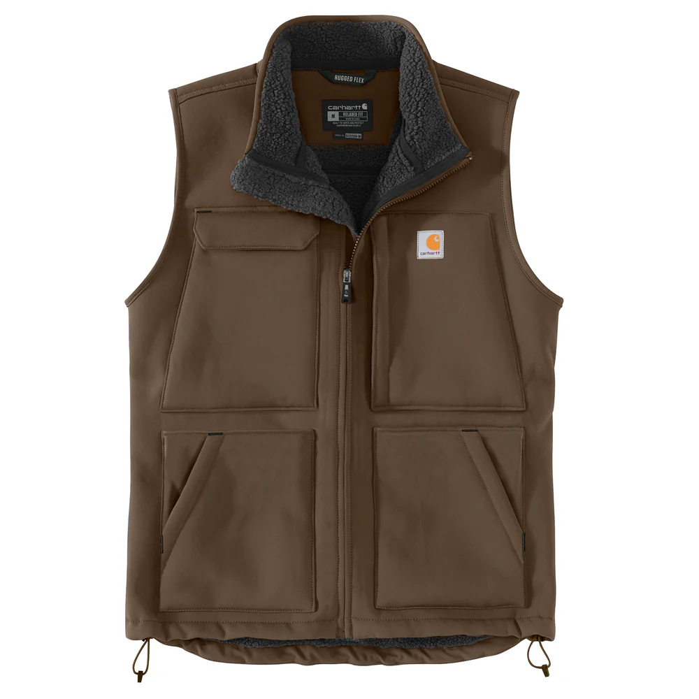 Super Dux™ Relaxed Fit Sherpa-Lined Vest - 205-Coffee | Carhartt 104999 - Image 9