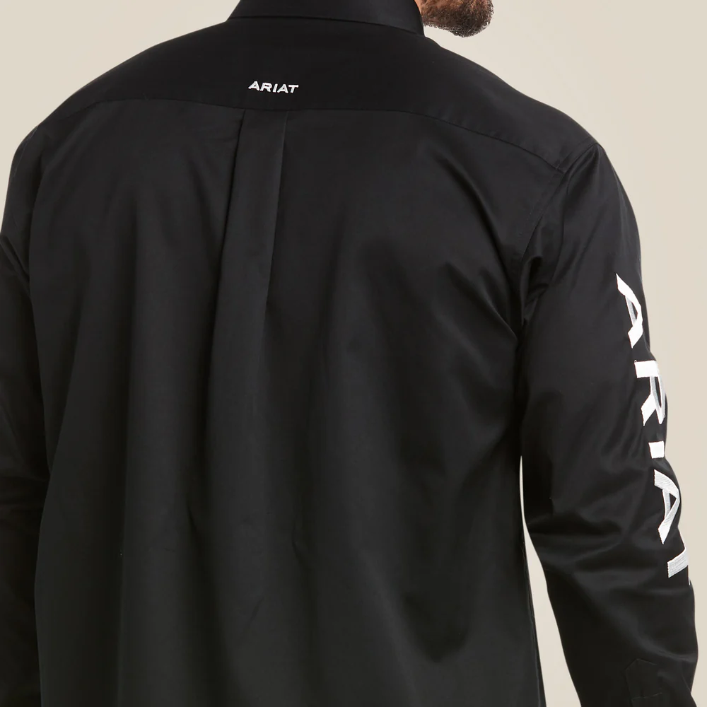 Team Logo Twill Classic Fit Shirt - 001-Black|White | Ariat 10017497 - Image 3