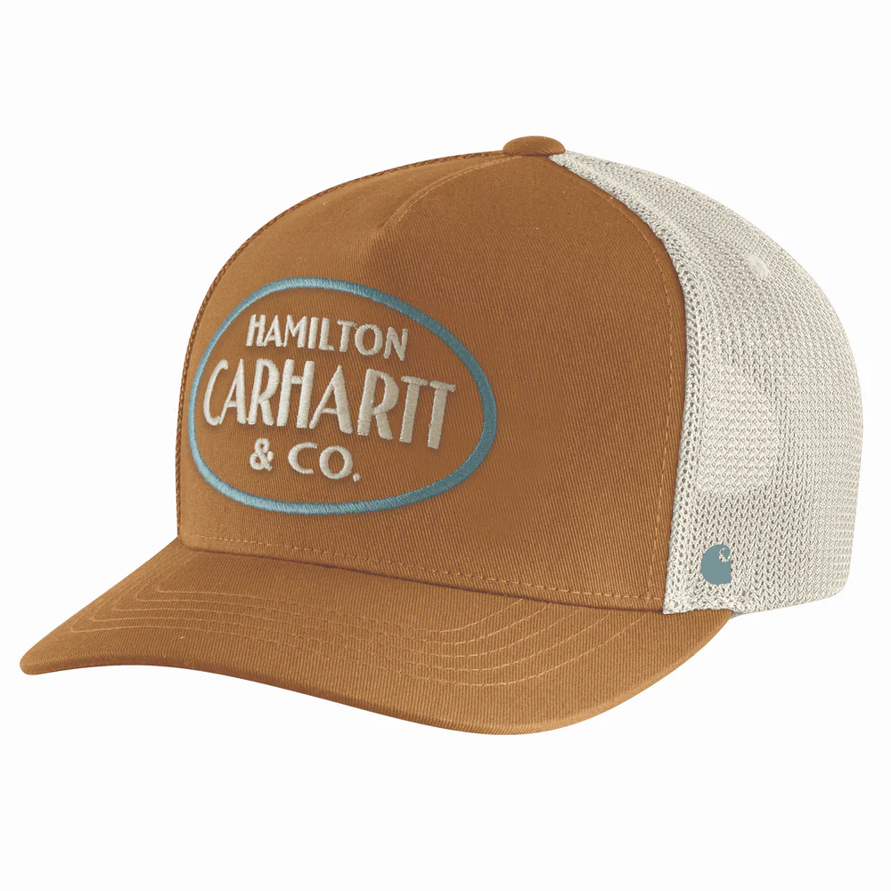Twill Mesh-Back Hamilton Embroidered Cap - BRN-Carhartt Brown | Carhartt 106740 - Image 2