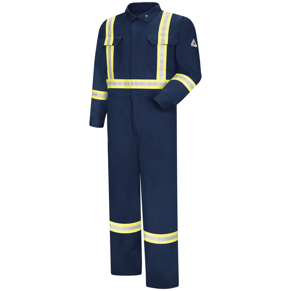 ULTRASOFT FR PREMIUM COVERALL WITH REFLECTIVE STRIPING - NV-Navy | Bulwark CTBA