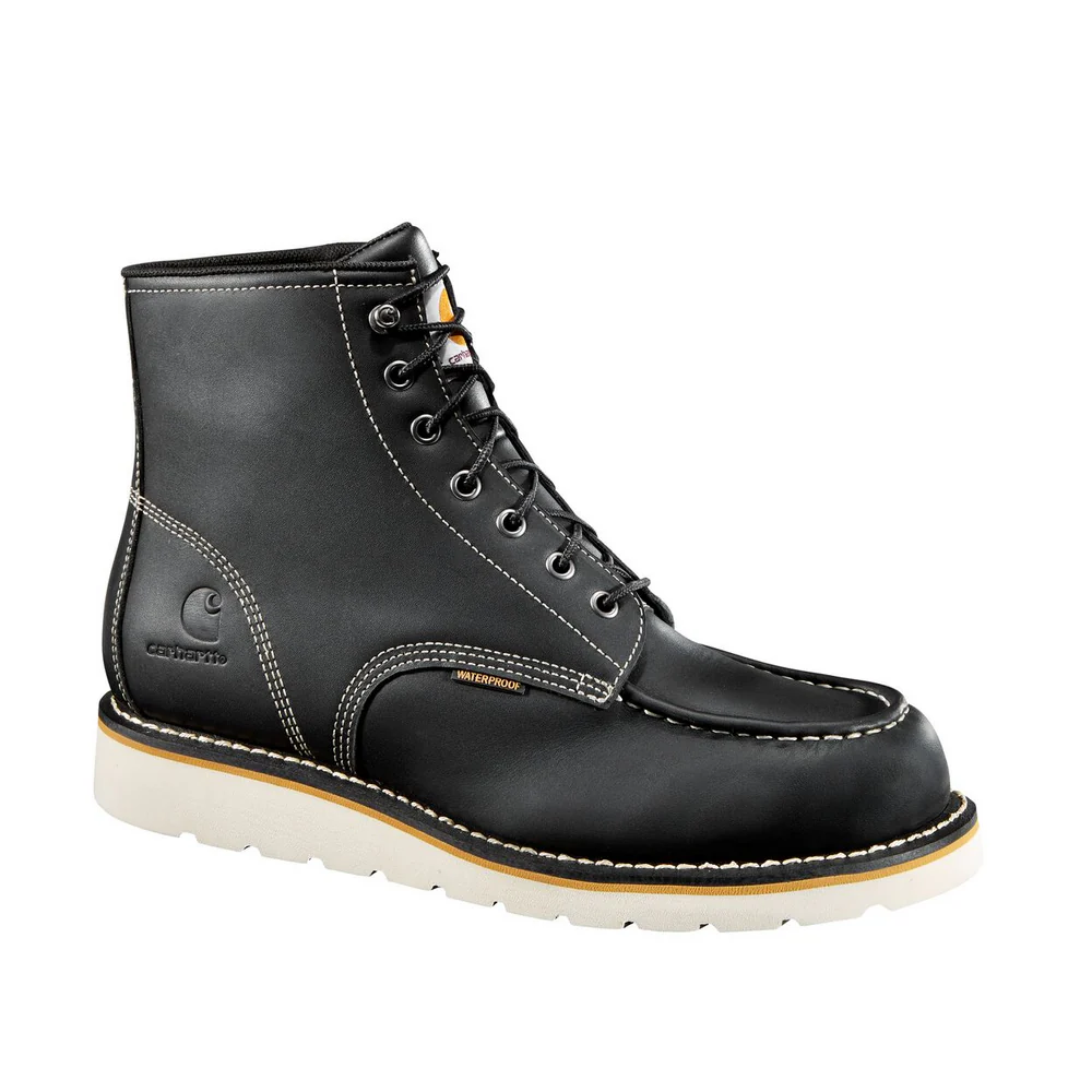 WEDGE 6-INCH MOC TOE WORK BOOT - BLK-Black | Carhartt CMW6191
