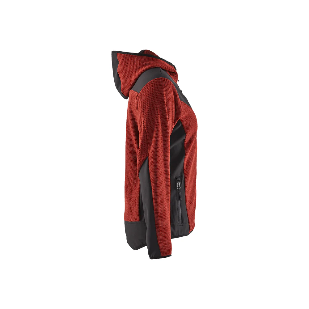 Women'S Knitted Fleece Jacket - 5999-Burned Red/Black | Blaklader 47412536 - Image 3