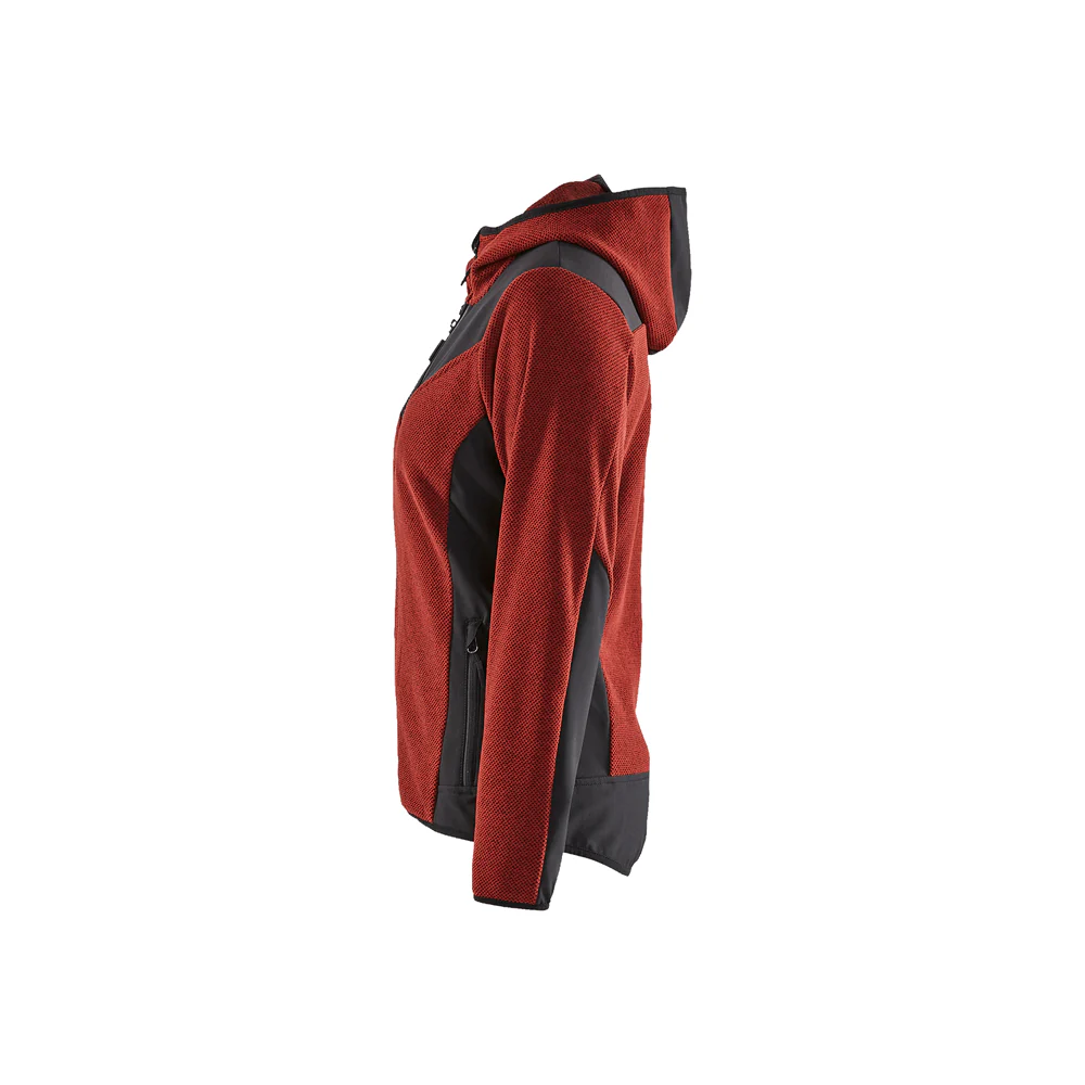 Women'S Knitted Fleece Jacket - 5999-Burned Red/Black | Blaklader 47412536 - Image 4