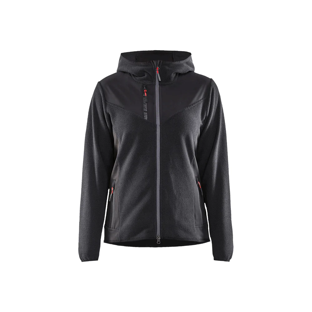 Women'S Knitted Fleece Jacket - 9799-Dark Grey/Black | Blaklader 47412536 - Image 2