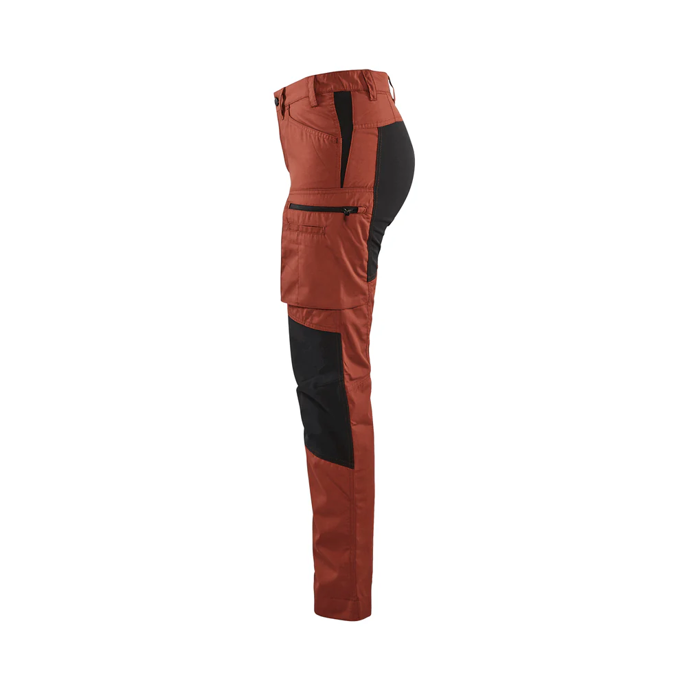 Women'S Service Stretch Pants - 5999-Burned Red/Black | Blaklader 71531845 - Image 4