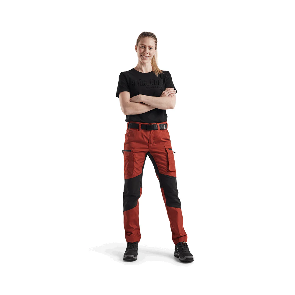 Women'S Service Stretch Pants - 5999-Burned Red/Black | Blaklader 71531845 - Image 5