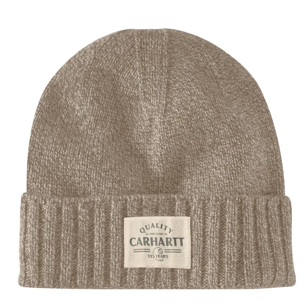 Wool Knit Quality Patch Beanie - B88-Flaxseed/Oat Milk Marl | Carhartt 106337